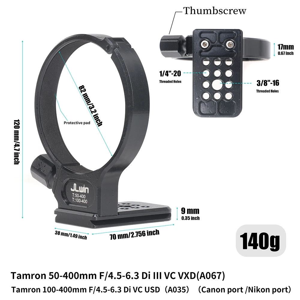 FOTGA Tripod Mount Ring Lens with Rotatable Quick Release For Tamron 100-400mm F/4. 5-6.3 Di VC USD (A035) Canon Port Nikon Port