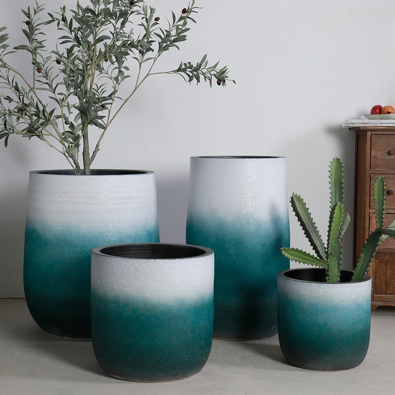 

The product can be customized.Nordic flower pots, ceramic decorations, gradient blue simple green plants, pottery pots