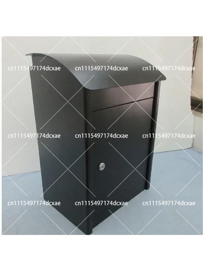 Solar Wood Grain Wall Mounted Mailbox Outdoor Package Drop Box for Home