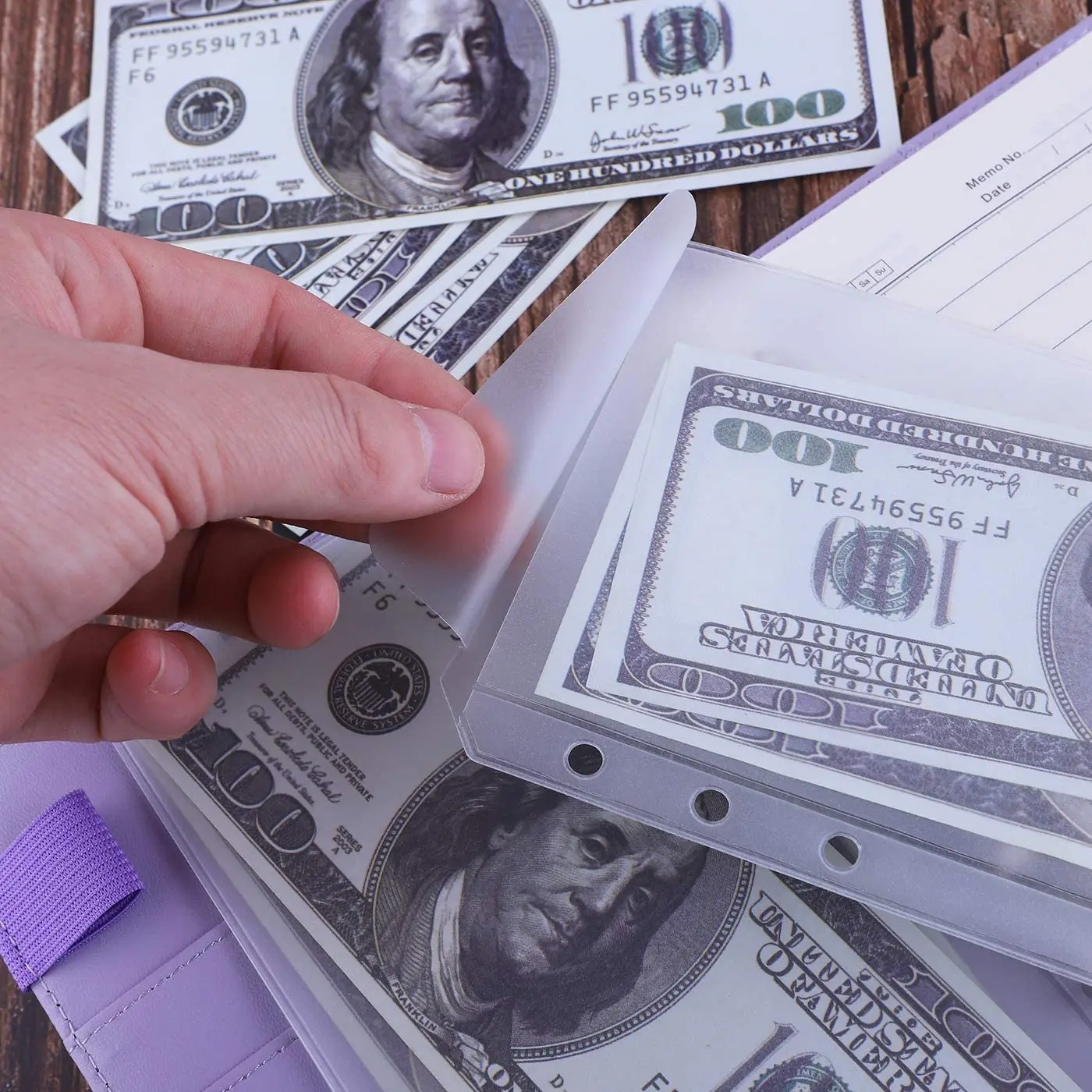 12pcs/lot Binder Pockets A6 Size 6-Holes Cash Budget Envelopes PVC Loose Leaf Bags Insert Pages for 6-Ring Notebook Binder