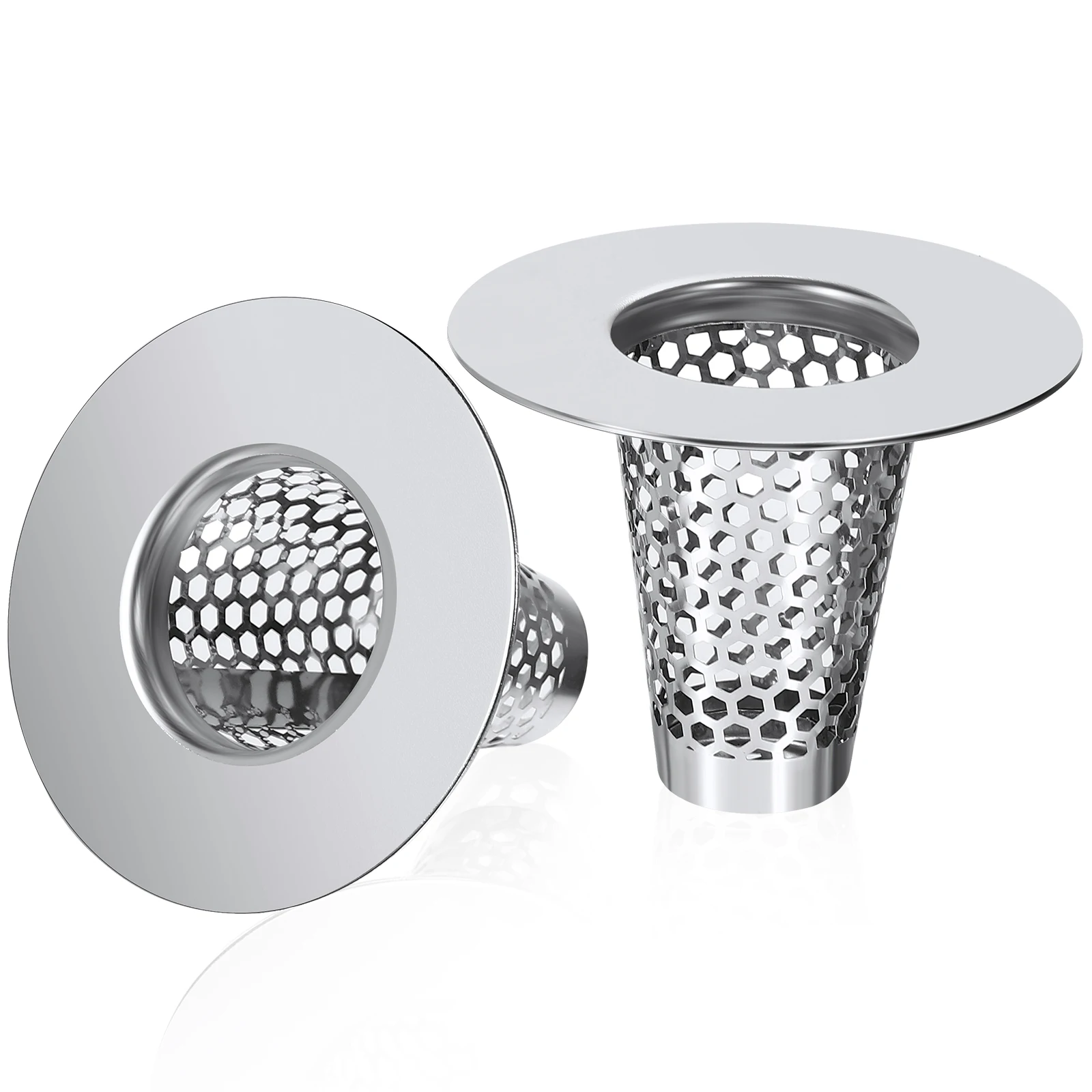 

6 pcs Stainless Steel Filter Strainer Drain Hair Catcher Shower Bath Tub Kitchen Bathroom Sink Cone Design Anti Clog