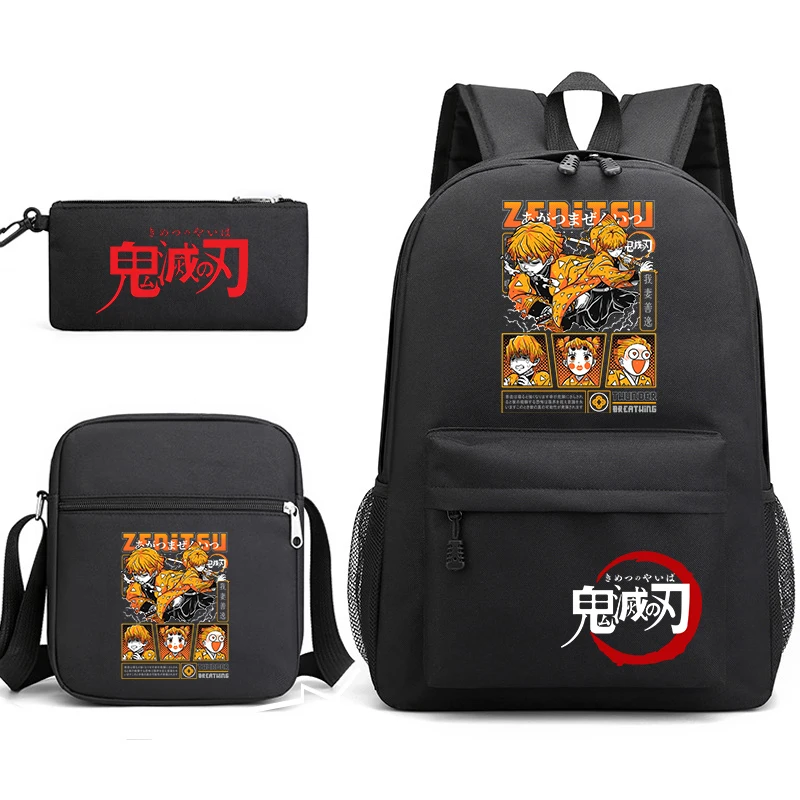 Demon Slayer Backpack Set with Matching Pencil Case and Shoulder Bag for Elementary School Kids view 2