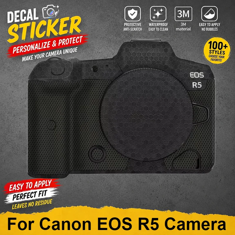 For Canon EOS R5 Camera Skin Protective Sticker Anti-Scratch Vinyl Wrap Premium Body Decal Cover EOSR5 Camouflage Color blocking