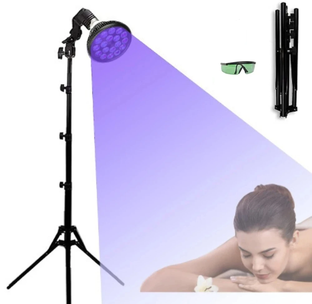 

Tanning Lamp Thearpy Light with Controller for Home Use Purple Light for Full Body Face Skin Device with Adjustable Stand