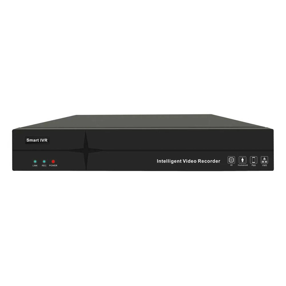NewThinmoo 1-bay 10-channel Smart 4K H.265/H.264 Hard Disk Recorder NVR 100Mbps Single Network Port Supports Remote Recording