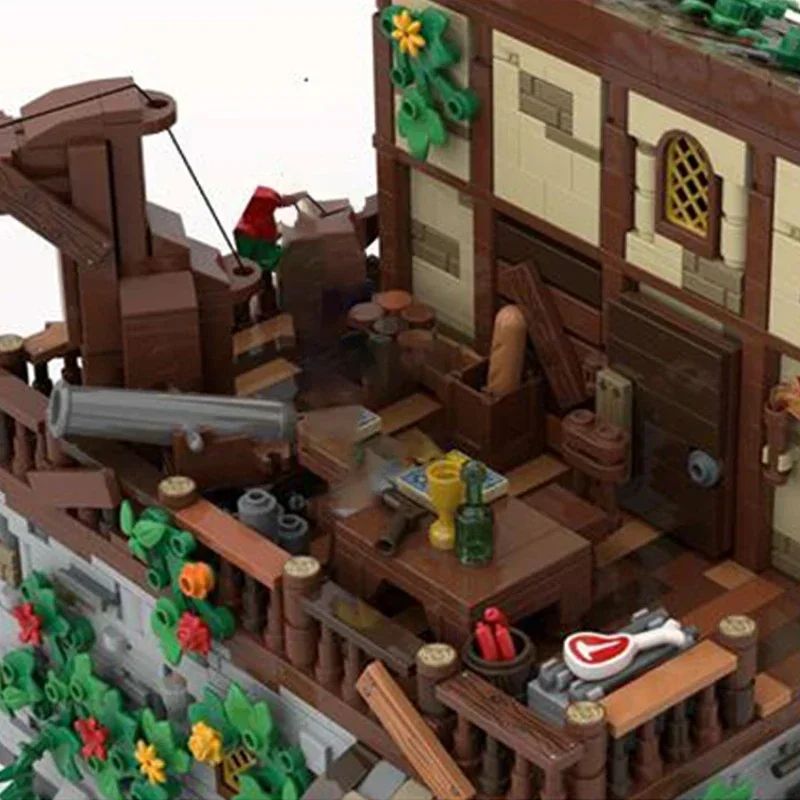 Moc Building Bricks Model Pirate Skull Island With Redbeard's house Technology Blocks Gifts Christmas Toys DIY Sets Assembly