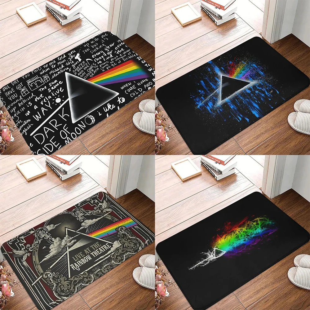 

Dark Side of the Moon Non-Slip Doormat Vibrant Rainbow & Starry Night Washable Doormat, for Living Room, or Entryway Decor