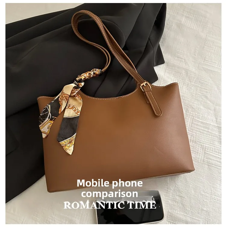 Modische, stilvolle Seidenschal-Einkaufstasche, Umhängetaschen mit geräumigem Fassungsvermögen, elegante Unterarmtasche, vielseitige Pendelhandtasche für Damen – Detail 4