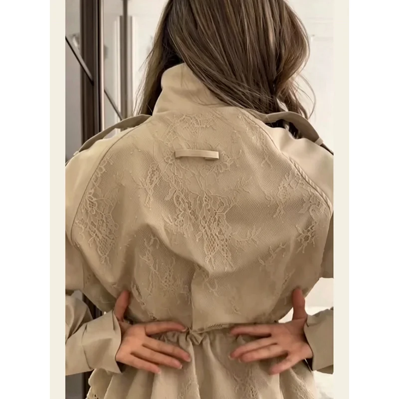 QICHE Utility‑Style Women Outerwear Lace‑Spliced Casual Versatile Jacket For Female Autumn‑Season 2026 New Arrival