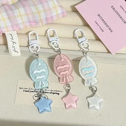 Shiny Pink Blue Cartoon Carp burning Keychain Cute Creative Fish Keyring Bag Pendant Backpack Decoration For Women Girls Gifts