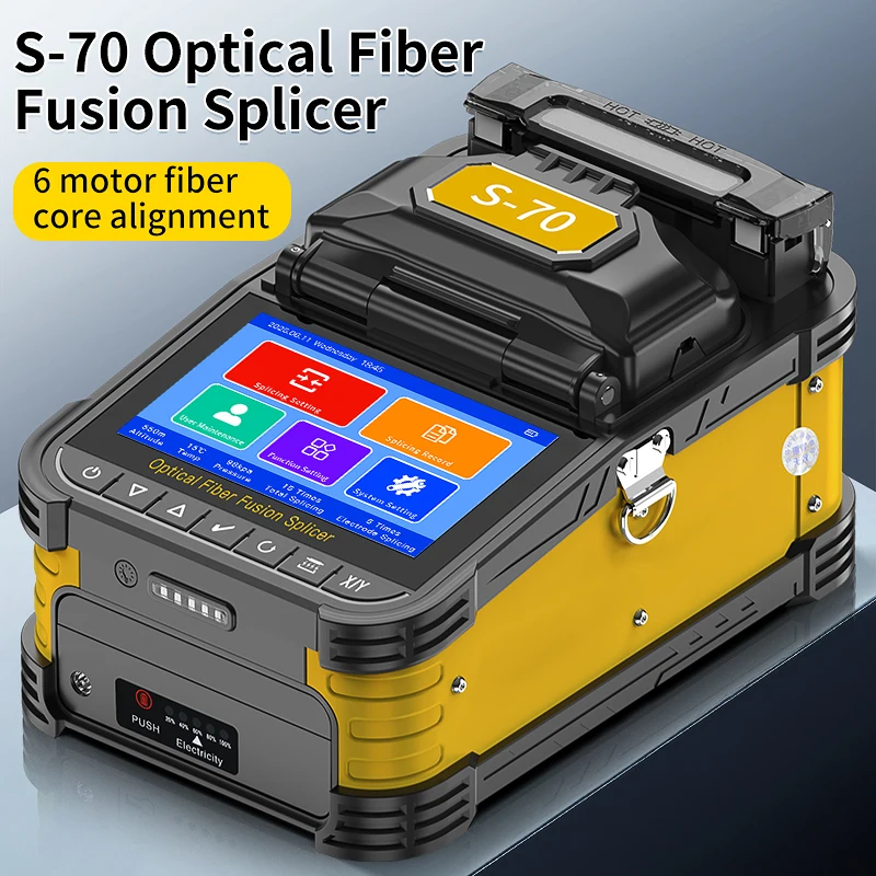 COMPTYCO S-70/A-5/FS-60F/S-90 Fiber Optic Fusion Splicer FTTH 6 Motors Optical Fiber Fusion Machine HD Touch Screen 10 Languages
