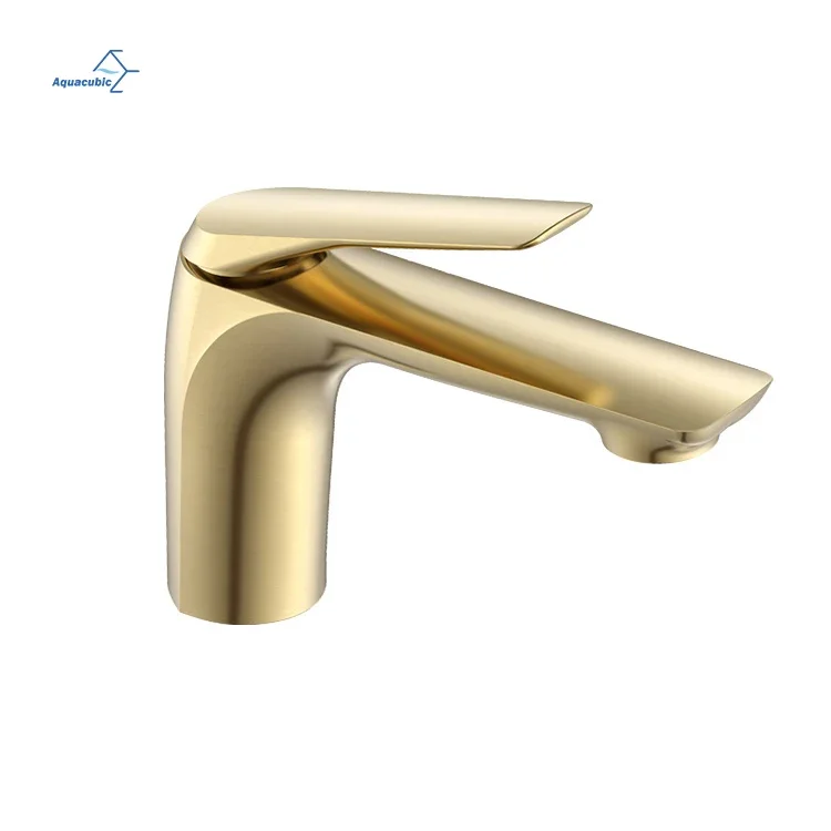 

005 Modern Luxury Lavatory Brass Water Tap Faucet Gold Bathroom Sinks Mixers Basin Faucets