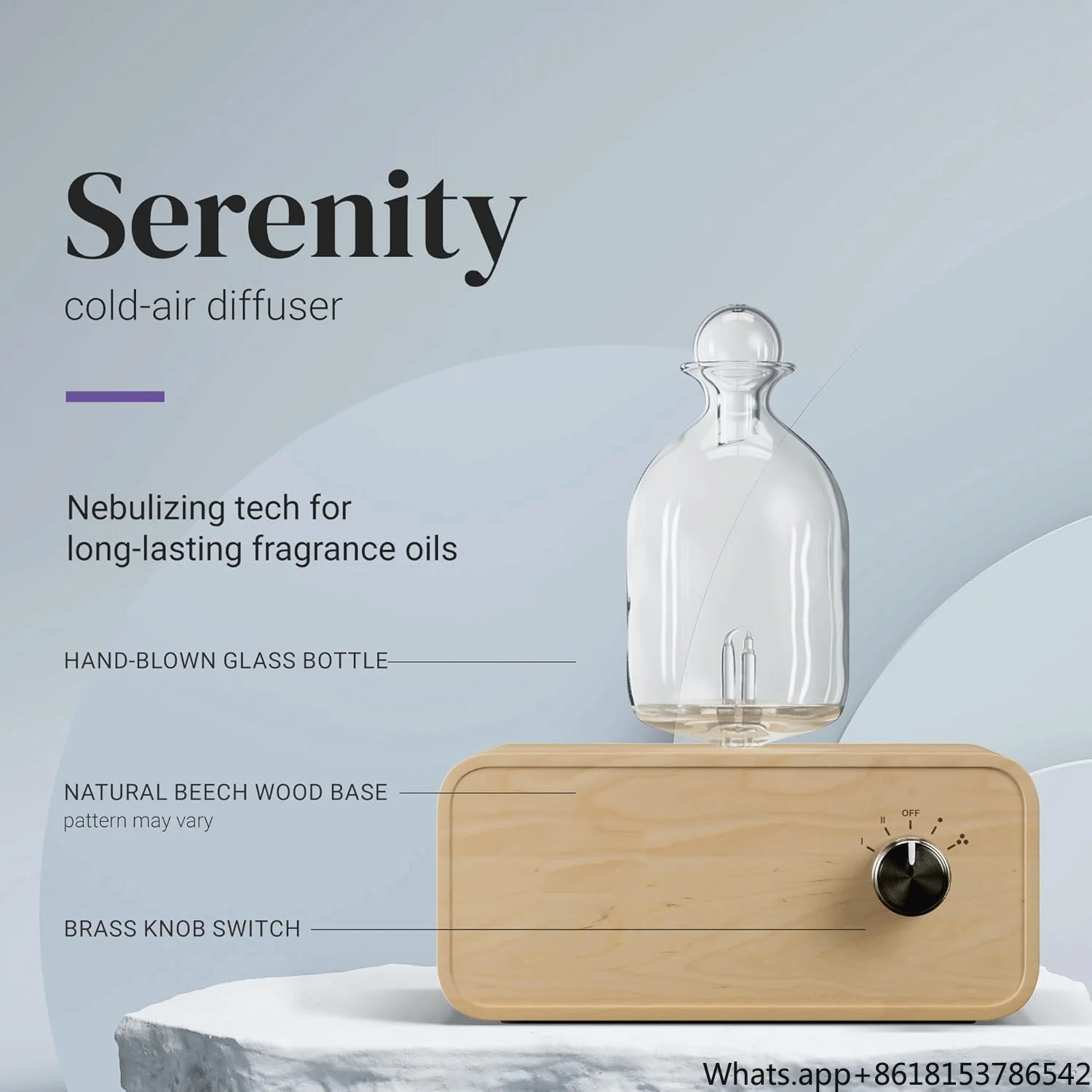 Nebulizing Essential Oil Diffusers For Aromatherapy - Battery Operated Diffuser Wood & Glass Oil Diffuser For Home Office