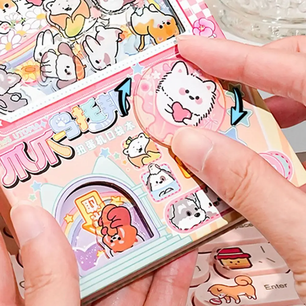 Decompression Color Inner Page Cartoon Notebook Shaking Gashapon Mahines Small Notepad Diary Cute Square Writing Pad Office