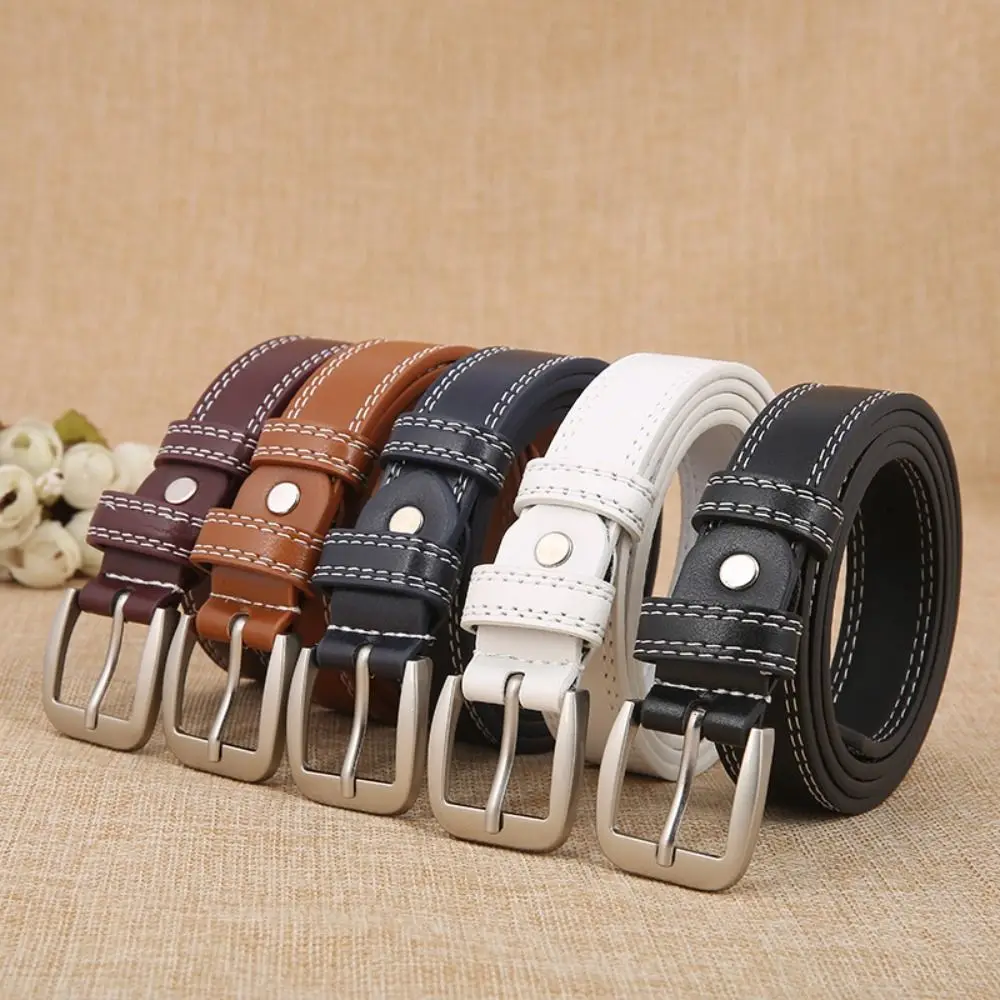 

Adjustable Korean Style Women's Belt Square Buckle All Match Leather Belt Trouser Decoration Vintage Pin Buckle Belt Female Use