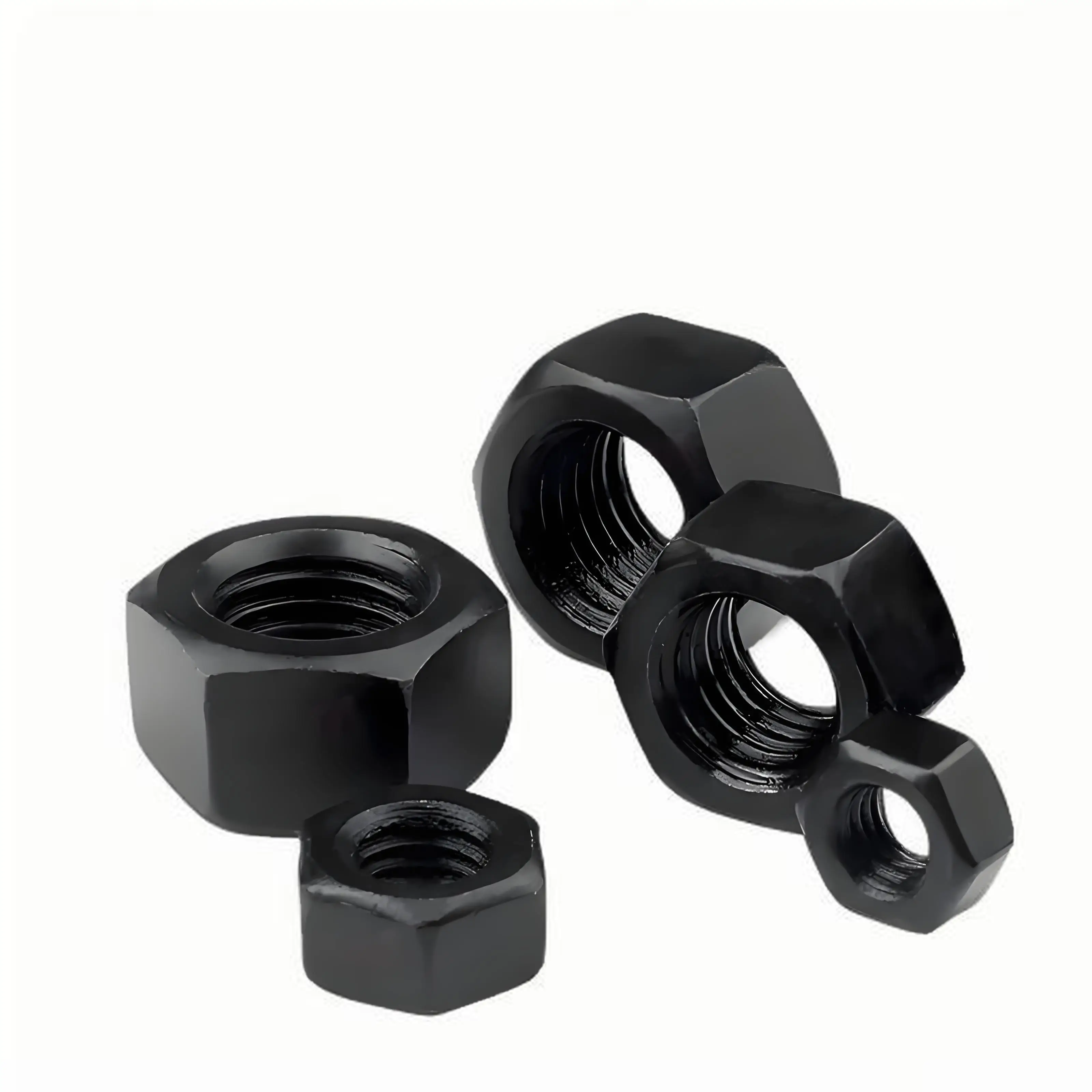 M2 M2.5 M3 M4 M5 M6 M8 M10 M12 M14 M16 M18 M20 M22 M24 M27 M30 M36 Tuercas hexagonales Grado 8,8 Tuercas hexagonales métricas de acero al carbono negro