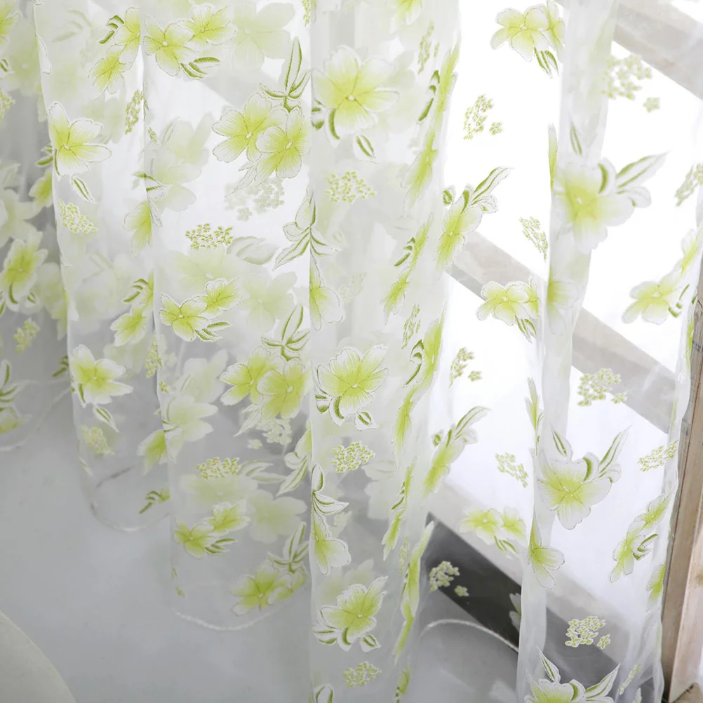Lichtgekleurde bloemen bladeren raamgaasgordijnen netgordijnen slaapkamer woonkamer kantoor gordijnen decoratie raamgaas