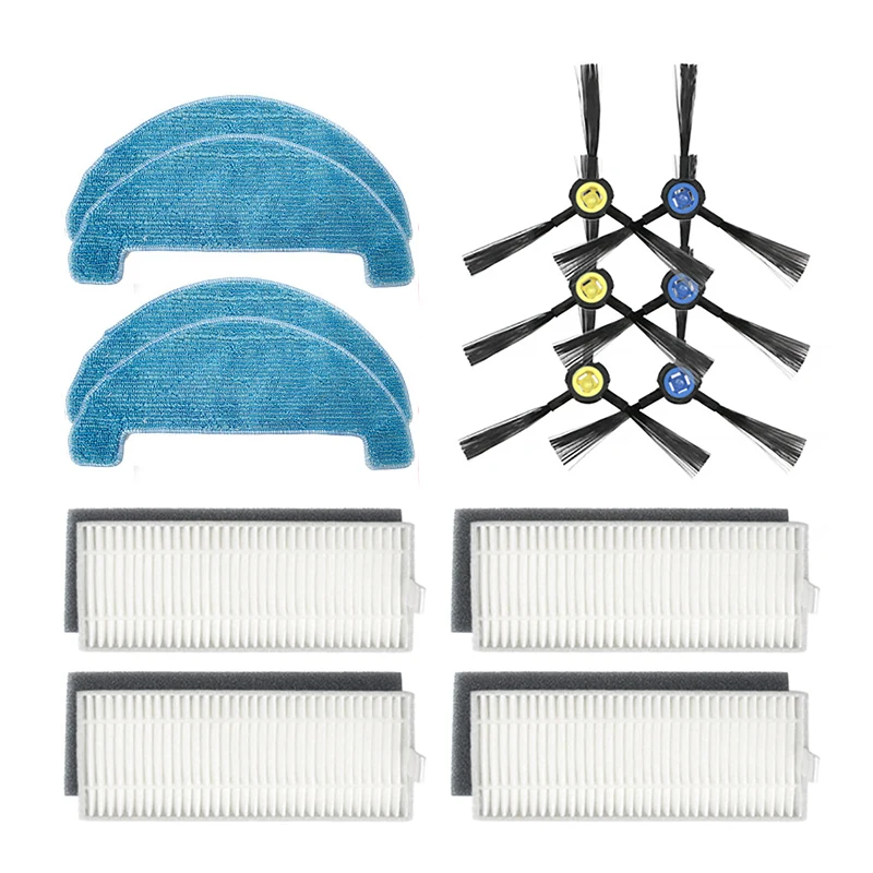 เครื่องดูดฝุ่นHepaแปรงด้านข้างแปรงด้านข้างMopผ้าสำหรับILIFE A80 Plusหุ่นยนต์เครื่องดูดฝุ่นแปรงMopเปลี่ยนชุด
