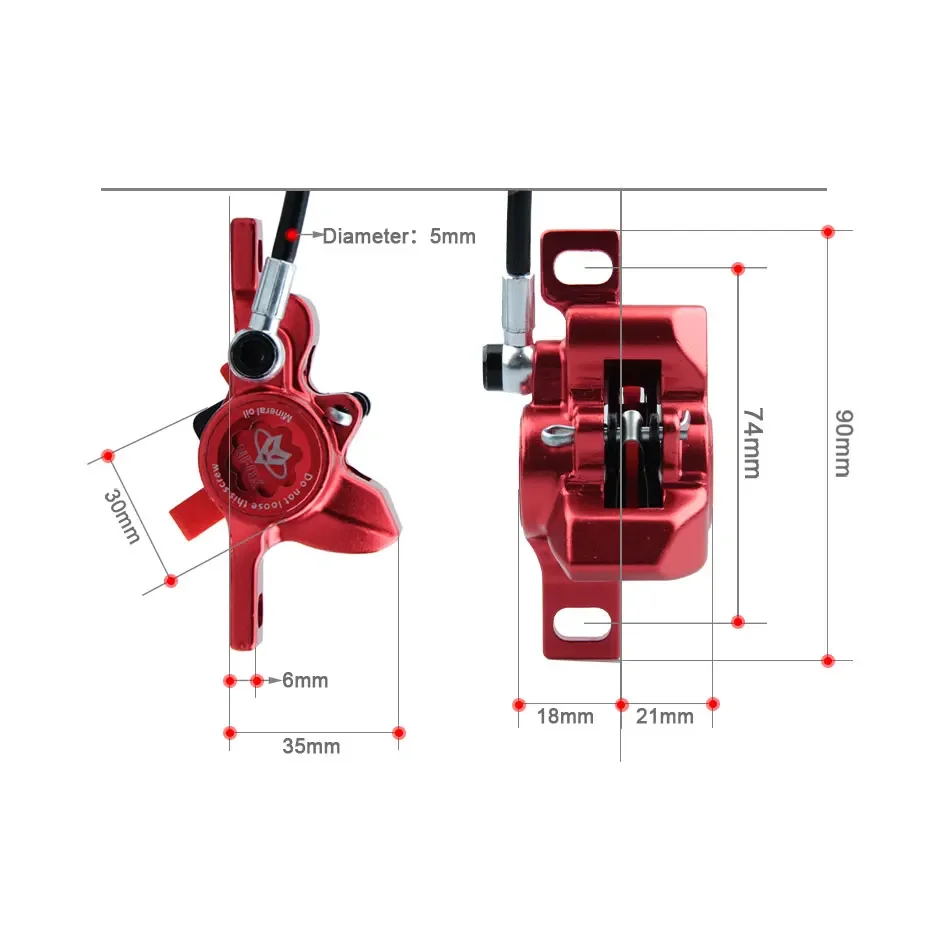 NFOX GT267 Left Disc Folding Mtb Road Bike Hydraulic Brake Caliper Repair Oil Brake Pipe 2300mm Bicycle Accessories Vbrake Set - Detail 1
