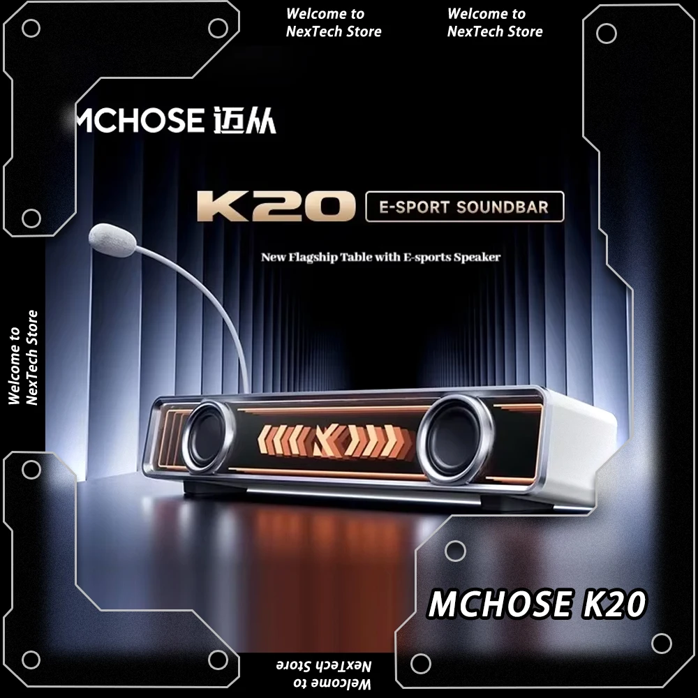 

MCHOSE K20 Wireless Bluetooth Speaker Surround Sound Active Speaker Pc Soundbar High Fidelity With Mic Esports Subwoofer Custom