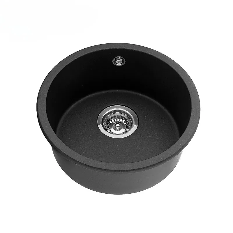 

Round small single slot island quartz stone sink bar
