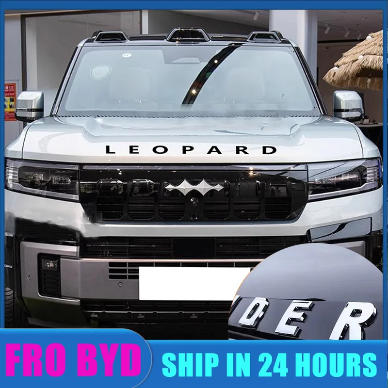 Car For Byd Equation Leopard 8 2025 Front Hood Letter Decoration Label Modified Leopard 5 Personalized Car Logo Cover Sticker