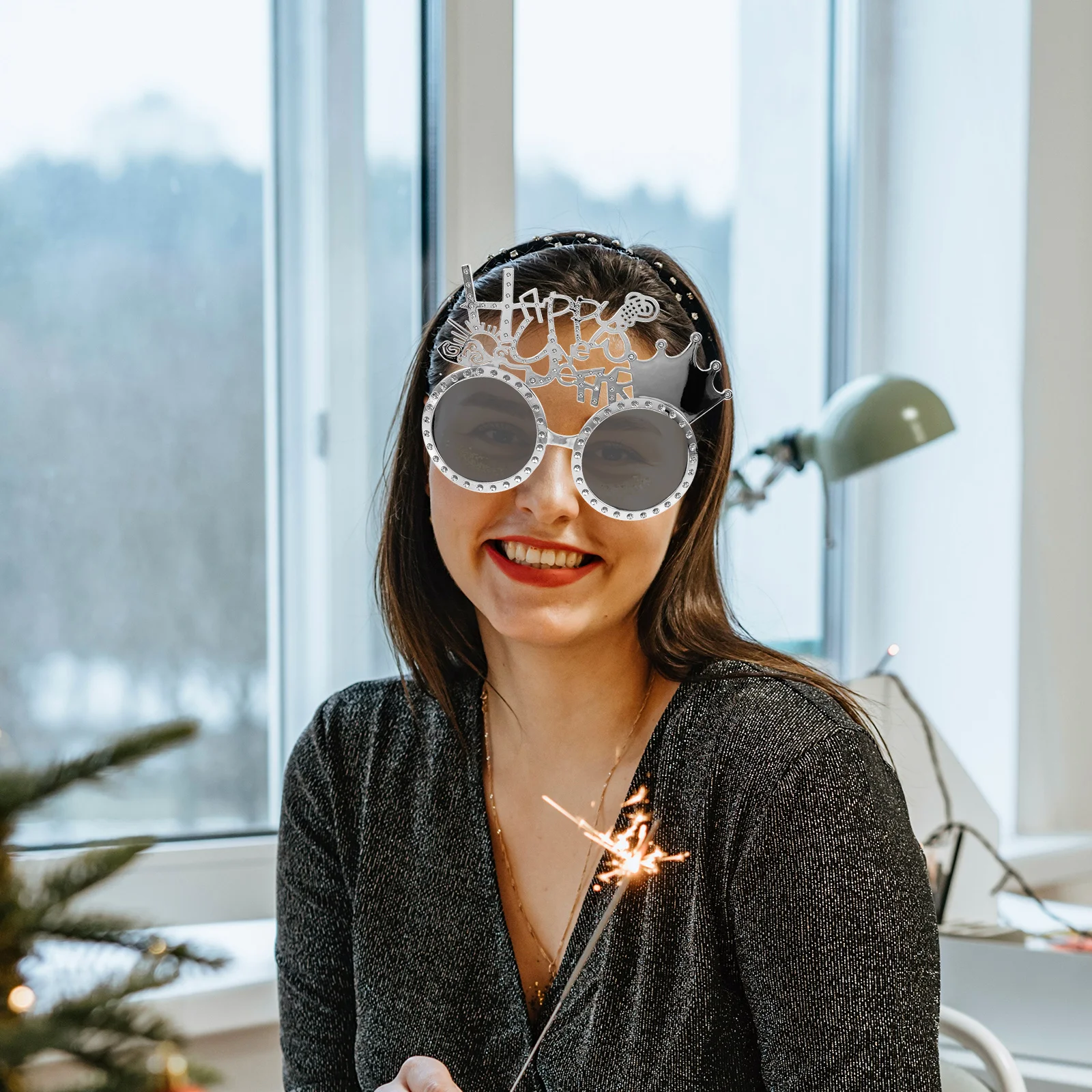 

Sunglass Party Glasses Funny Eyeglasses New Year Photo Props Decoration for Silver