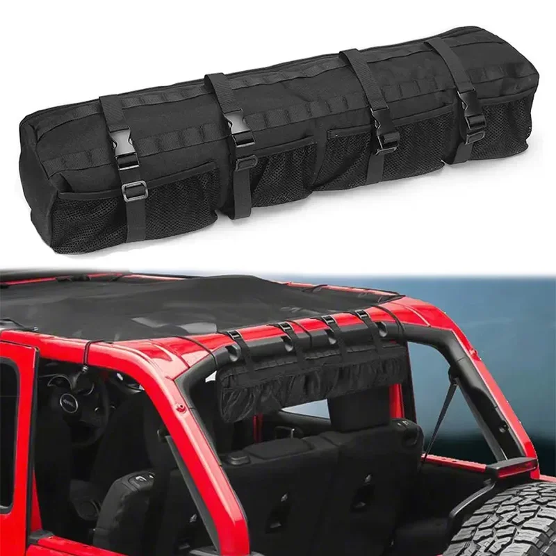 

1 PCS UTV Roll Bar Cage Organizer Storage Bag Black Replacement For Polaris Ranger RZR 570 800 900 XP 1000 Kawasaki Teryx Honda