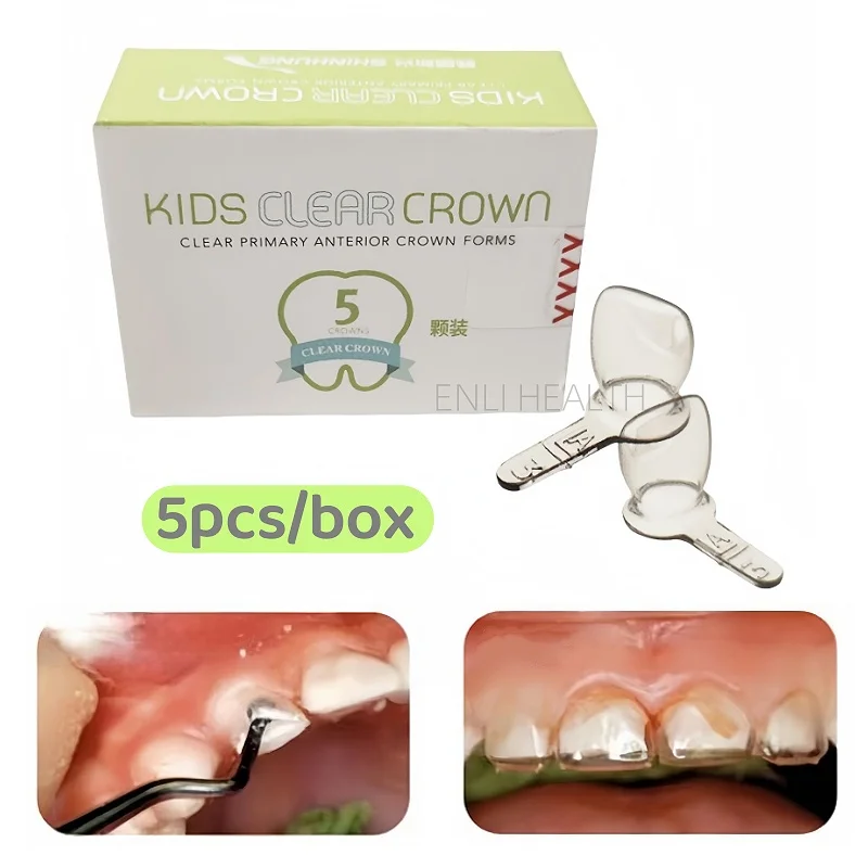 

5pcs SHINHUNG Kids Clear Crown Resin Anterior Teeth Crown Kids Preformed Crowns Primary Anterior Teeth Crown Forms