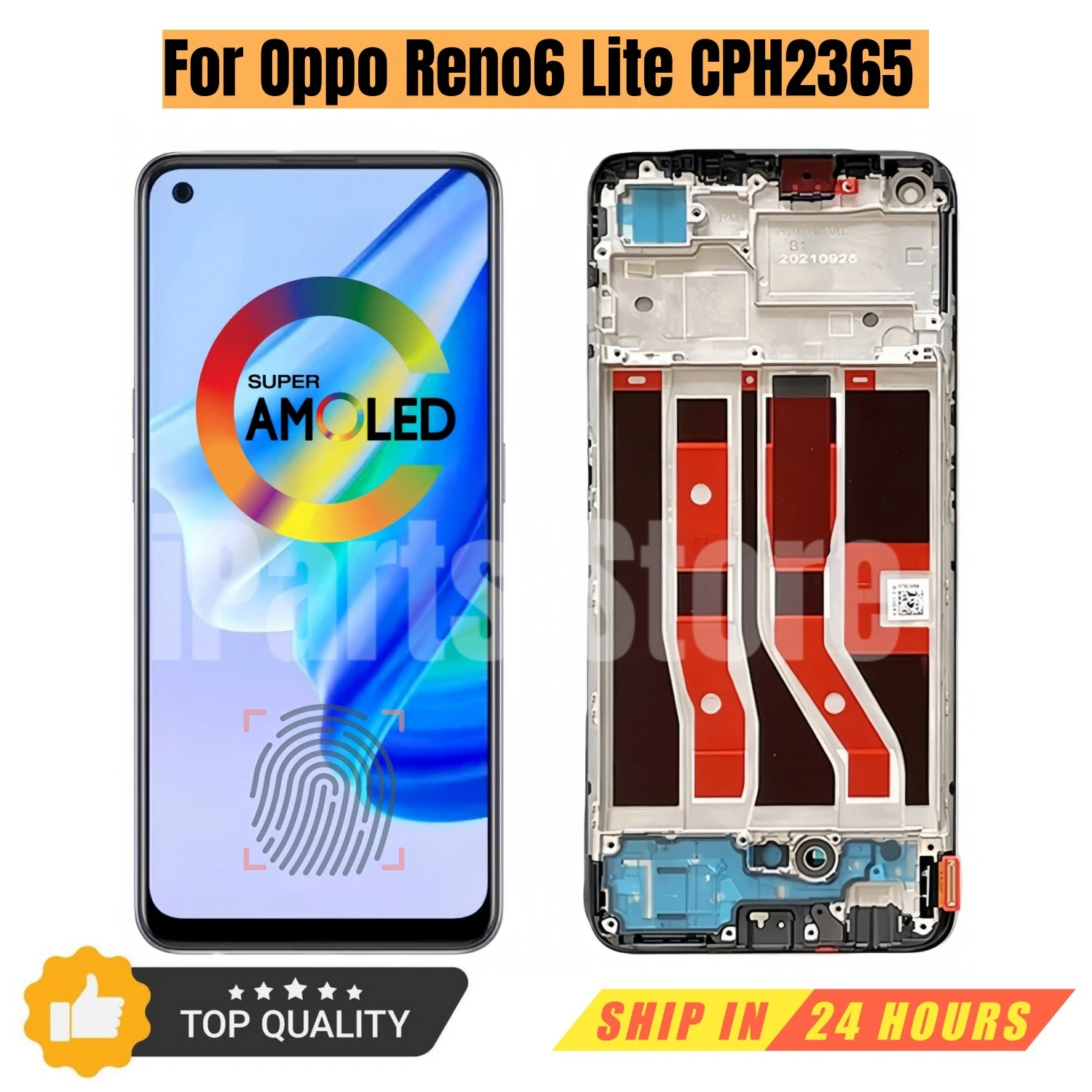 iparts-replacement-new-display-for-oppo-reno6-lite-cph2365-amoled-touch-screen-digitizer-assembly-black-original-all-function