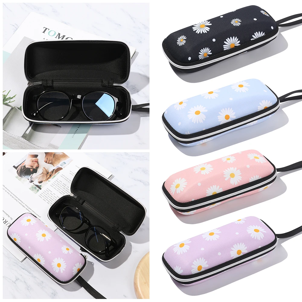 Fashion Daisy Glasses Box Large Capacity Women Men Portable EVA Zipper occhiali da lettura occhiali da sole custodia protettiva per occhiali