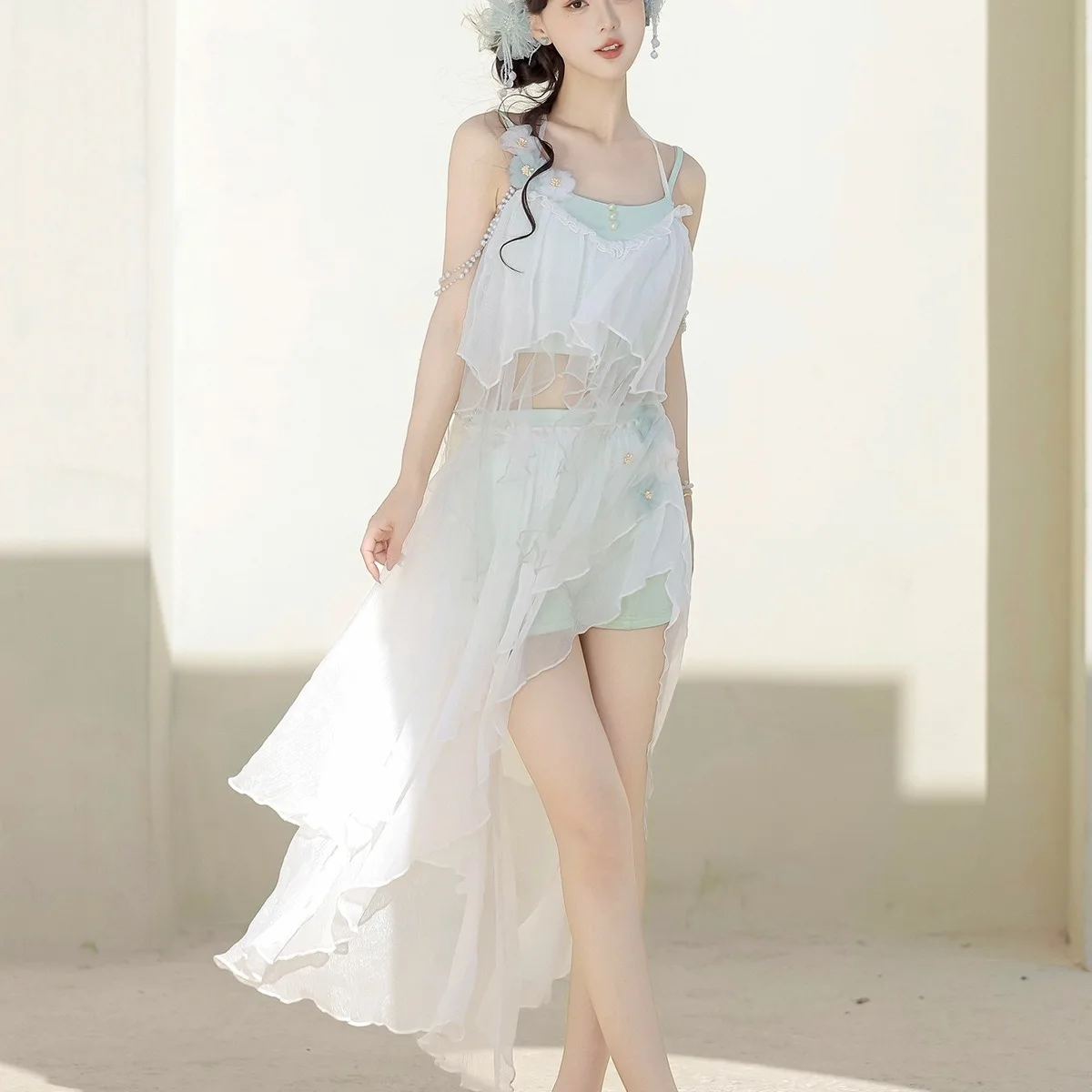 

Lolita Summer Beach Original Swimsuit Women's Split Three Piece Set Sweet Cute Sexy Pure Desire Style Swimsuit