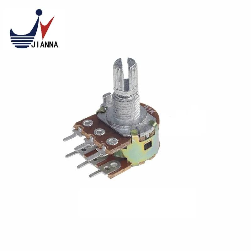 5PCS WH148 Potentiometer 3Pin 6pin B1K B2K B5K B10K B20K B50K B100K B250K B500K B1M Shaft Amplifier Dual Stereo molewei 20/15mm