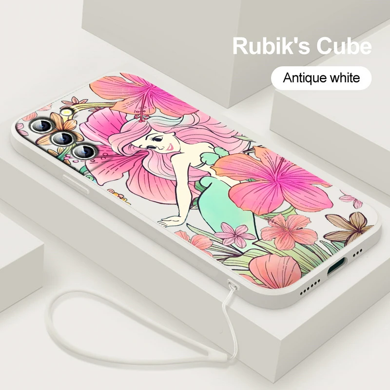 Disney Pretty Girl Princess For Samsung A53 A52 A54 A13 A51 A12 A32 A71 A33 A73 A72 A14 A23 5G Liquid Rope Phone Case Cover image 3