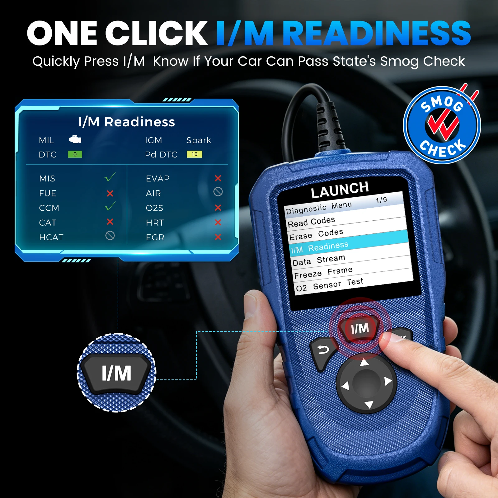 2026 LAUNCH CR HD V2 Truck Scanner OBD2 Vehicle Code Reader Supports HD OBD EOBD Fast Fault Code Read Clear Battery Check
