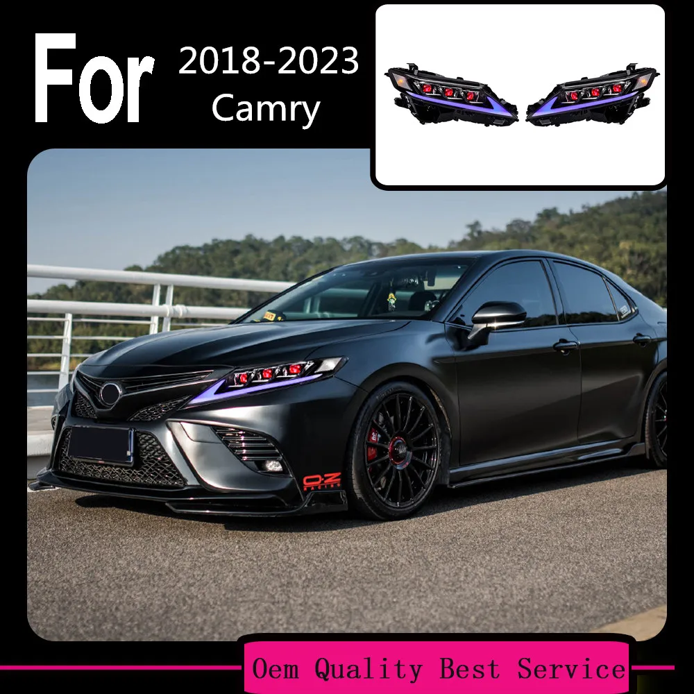 

Car Plug Play Red Devil Eye LED Headlights For Camry 8th Gen 2018-2023 LE/SE/XLE/XSE/TRD Models Sequential Turn Signal Lights