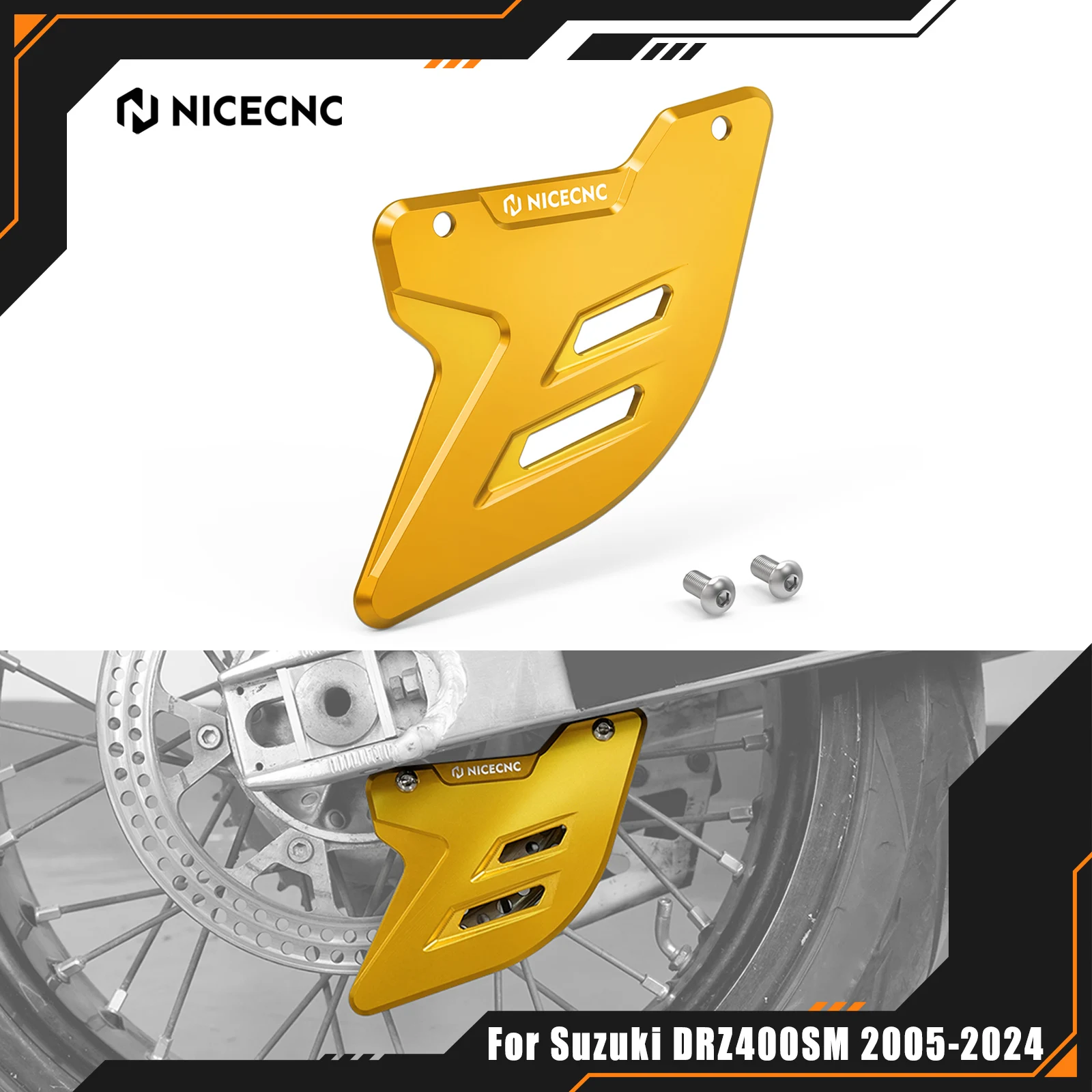 

NICECNC For Suzuki DRZ400SM DR-Z 400SM DRZ 400 SM 2005-2024 2023 2022 Motorcycle Rear Brake Disc Guard Cover Protector Aluminum