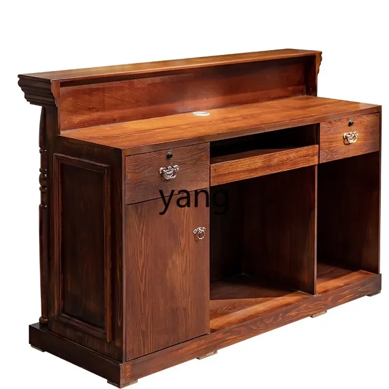 

lmm Retro Style Cashier Counter Clothing Store Beauty Salon Bar Small Front Desk Reception