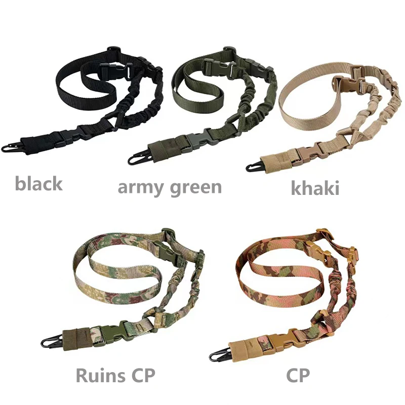 Shot Gun Belt Hunting Accessories Single Point Sling Shoulder Strap Tactical Gear Rifle Rope Belt with Snap Shackle Hitched Loop