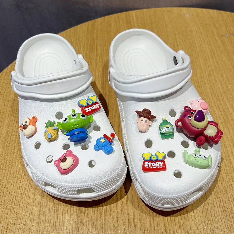 MINISO 3D Stereoscopic Strawberry Bear Monster Hot Toys Shoe Charms Set Sandal & Clog Decorations Holiday Gift For Boys Girls