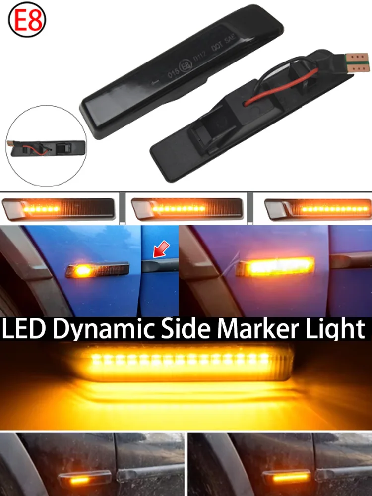 Sequential Flashing LED Turn Signal Side Marker Light For BMW 3  E46 luxury sedan/wagon/Coupe/convertible/Compact 1998-2003