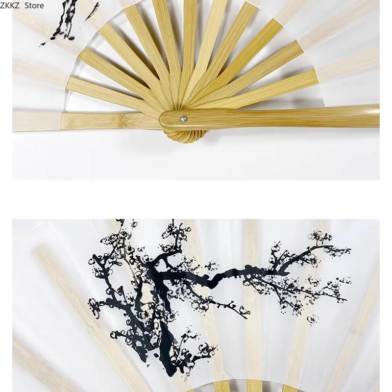 33cm Kung Fu Tai Chi Fan Bamboo High-grade Right Hand Performance Fan Martial Arts Fans Wushu Products