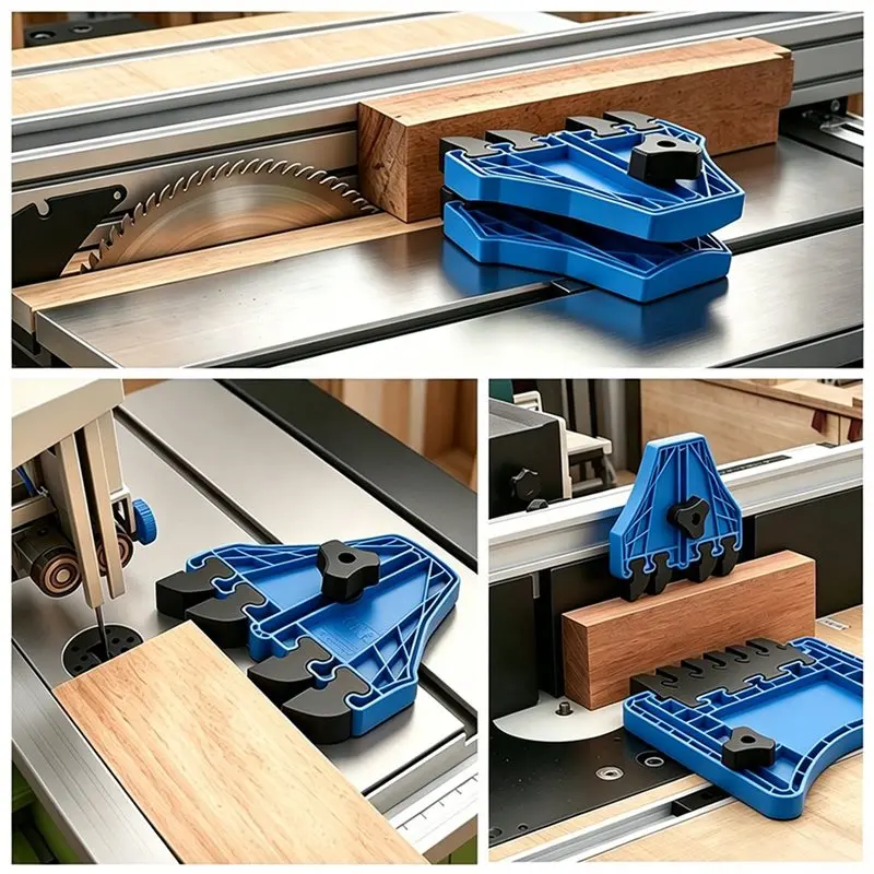 M11K-2Set Woodworking Safety Feather Board Hold Down Clamp Fit 3/8 & 3/4 Inch T Slot For Table Band Saw Router Workbench A