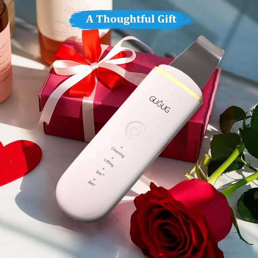 スキンスクラバー フェイススパチュラ スキンスパチュラ 毛穴クリーナー ブラック リムーバーツール フェイシャルディープクレンジング用 4モード ホワイト