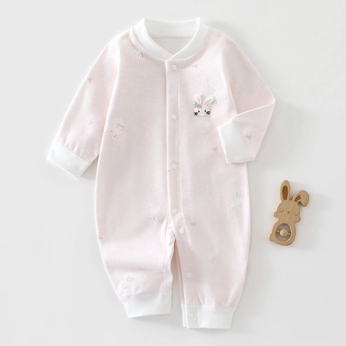 Soft Cotton Baby Romper Cute Animal Embroidery Long Sleeve Onesie Front Snaps Newborn Infant Jumpsuit Unisex 0-18M Spring Fall