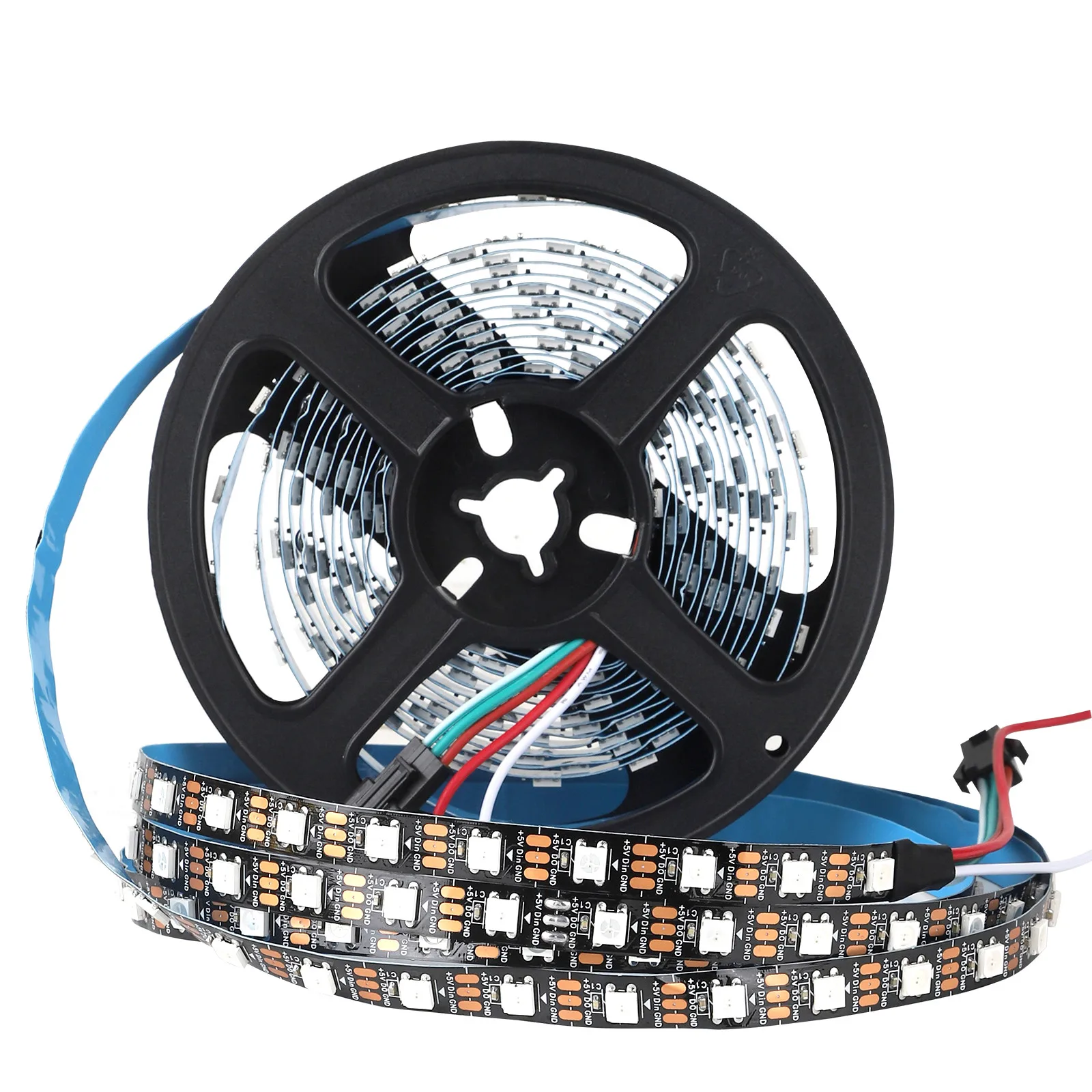 WS2812B 5050 RGBIC slimme LED-strip WS2812 individueel adresseerbaar IC 30/60/144 pixels/leds/m licht DC5V zwart IP30/67 waterdicht