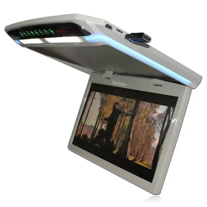 15.6 Inch Slim Light Ceiling Mounted Entertainment MP5 Player Lcd Flip Down Bus monnitor Roof Car Tv