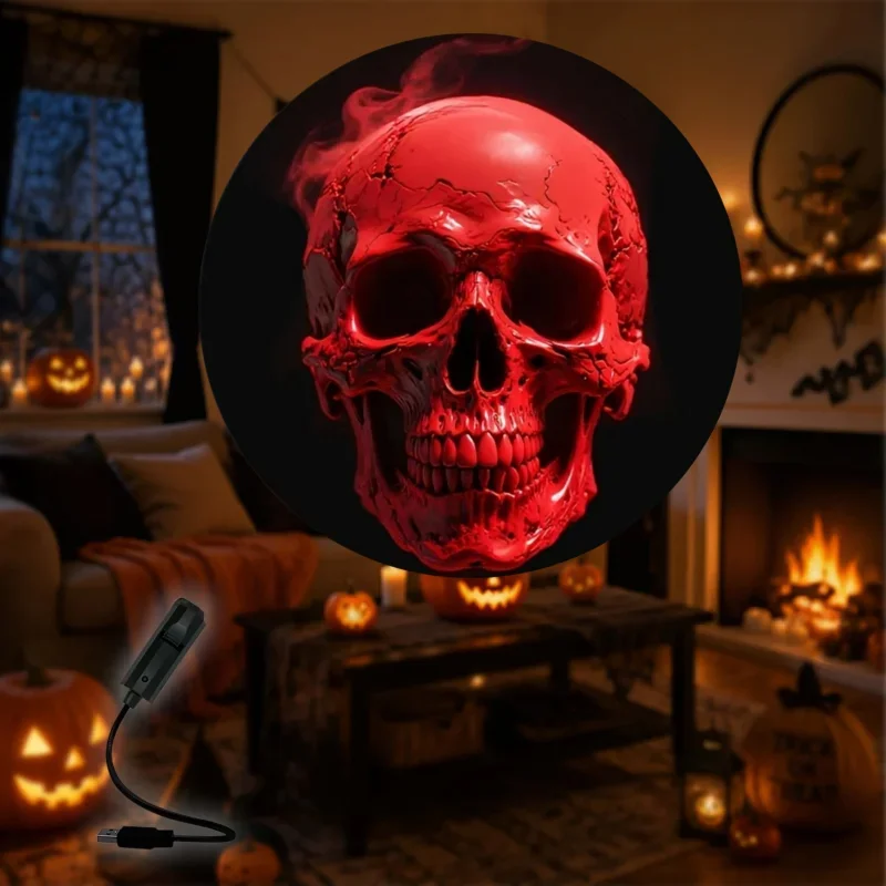 Halloween USB LED Projector Lamp 3 Patterns Ghost Witch Skeleton Light for Holiday Party Home Decor Spooky Decor Haunted House