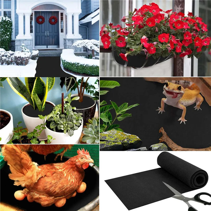 

AT29-2Pcs 12X80 Inch Fabric Planter Liner Roll Non Woven Plant Felt Liner Roll Black Liners Roll Alternative Coconut Liner