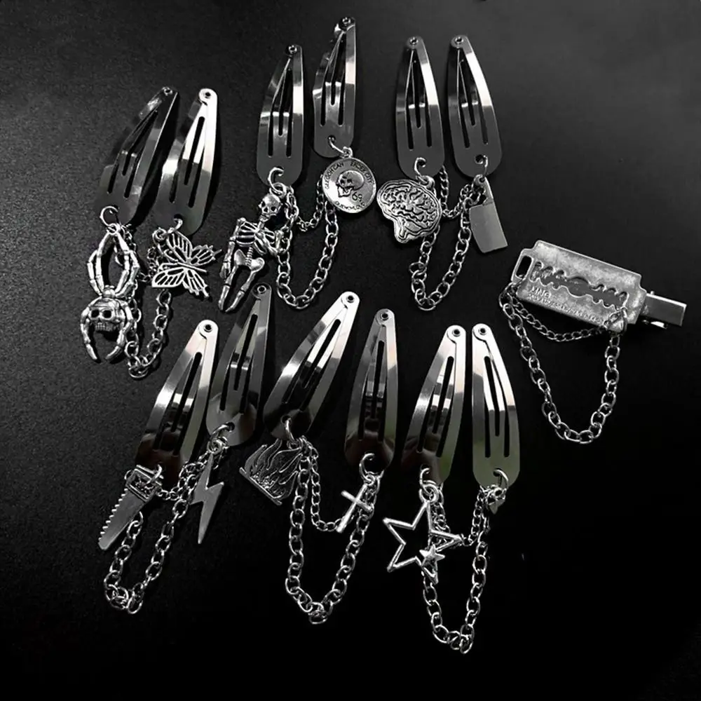 Style Y2K Star Alloy Metal BB Clip Cool Cross Barrette Korean Style Hairpin Punk Hair Clip Women Hair Accessories